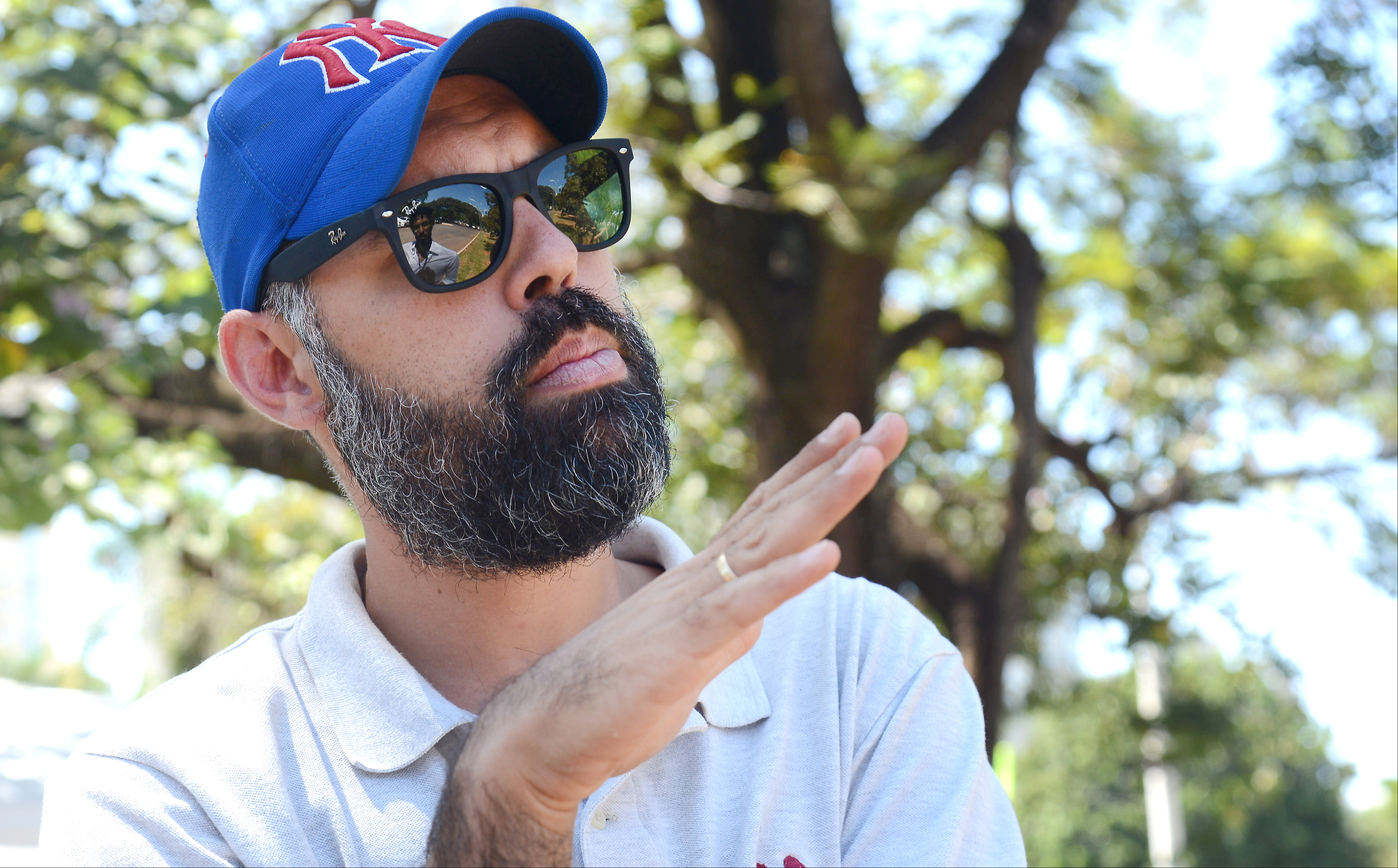 Brasília - O coordenador do movimento Resistência Popular, Allan dos Santos, em acampamento no Parque da Cidade que defendem o afastamento da presidenta Dilma Rousseff (Elza Fiuza/Agência Brasil)