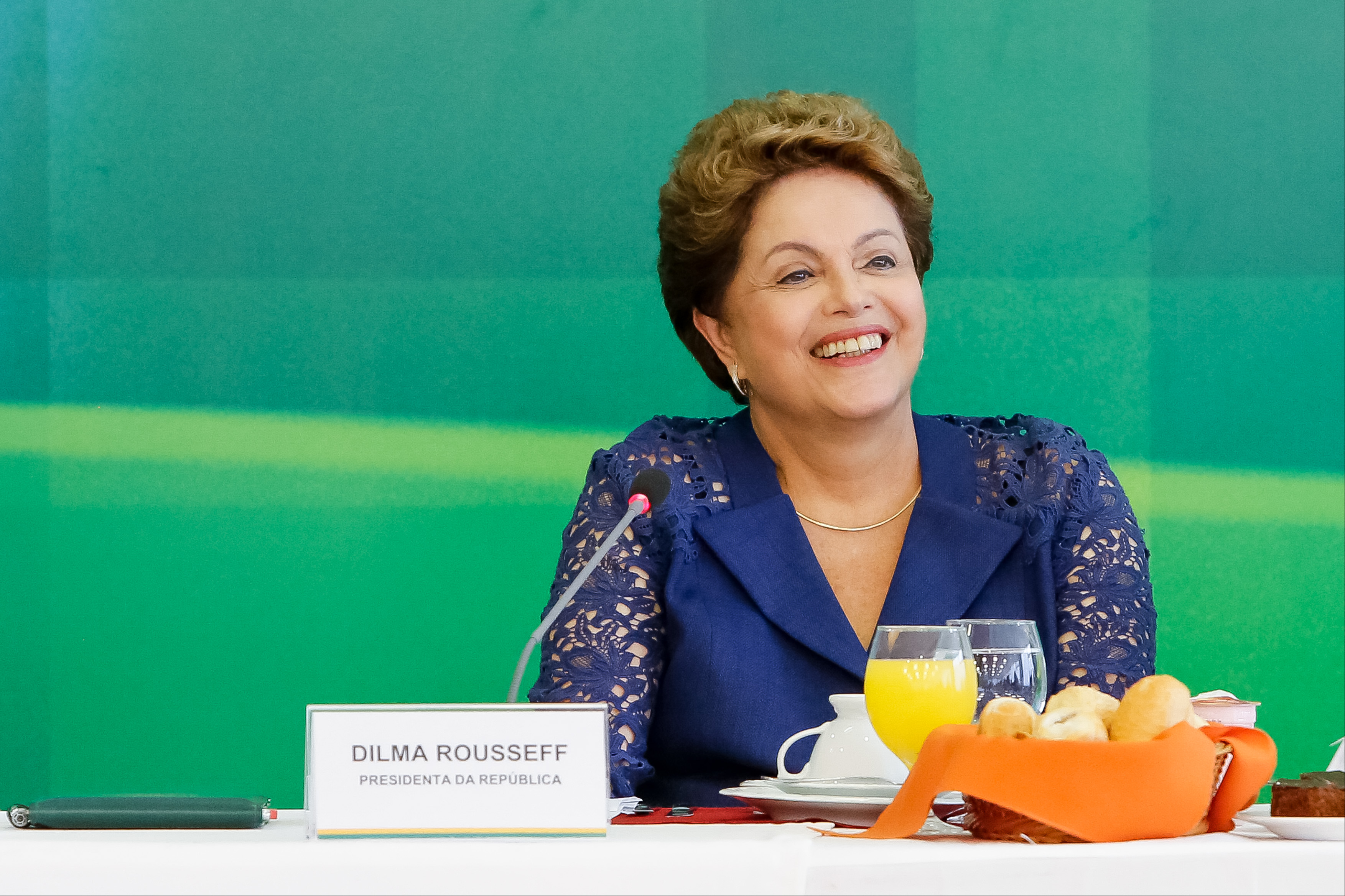 A presidenta Dilma Rousseff durante café da manhã com jornalistas do Palácio do Planalto.(Roberto Stuckert Filho/PR.)